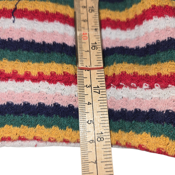 Lulus Womens XS Cropped Sweater Rainbow Striped Colorful Stretch Knit Colorful - Picture 7 of 10